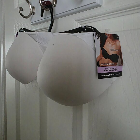 Maidenform Strapless Dreamwire Bra with Removable Straps White 38B - Picture 1 of 6